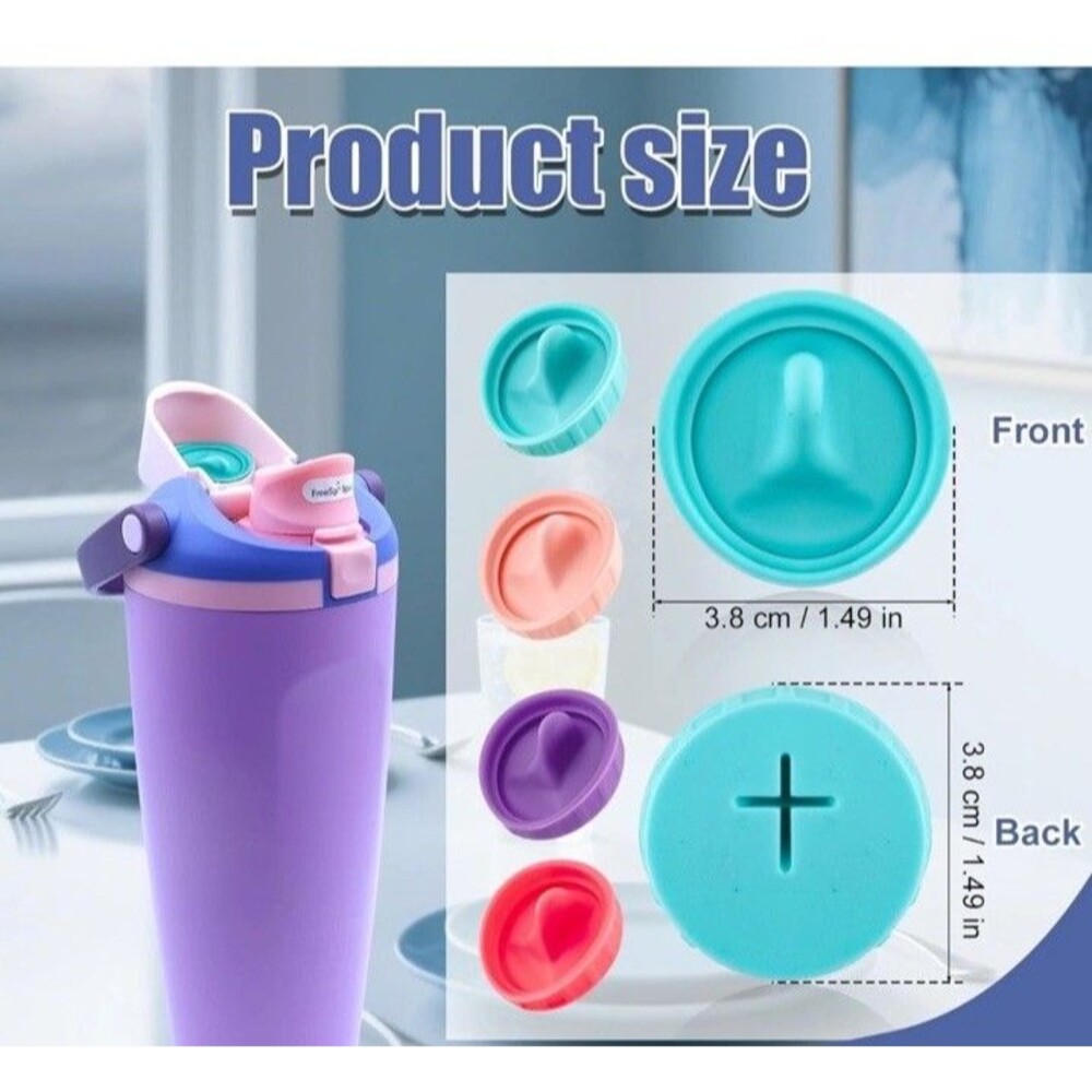 6PC Owala FreeSip Stopper Lid Gasket Silicone BPA Free 30-40oz Blue Color